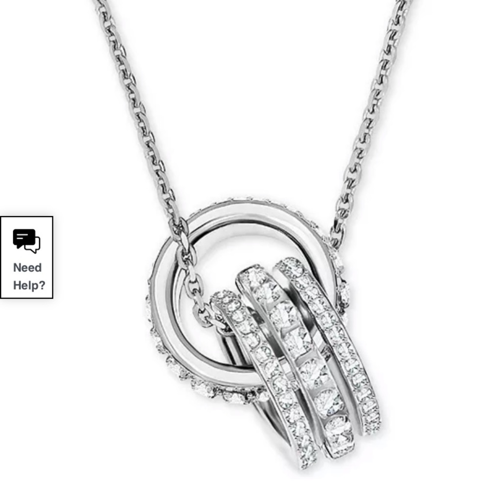 Swarovski Crystal Interlocking Loop 16-1/2” Pendant Necklace